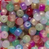 200 hjulformede glassperler med herlig skimrende farger, Ø8 mm, 6 mm tykke