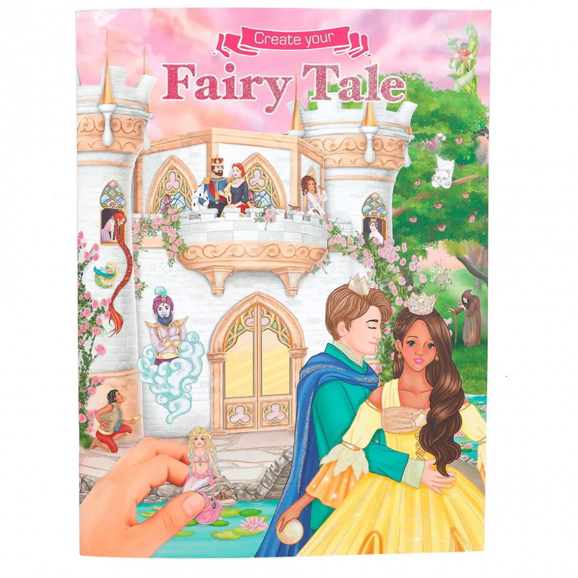 Aktivitetsbok Create Your Fairytale – lag fortellinger med 6 ark med klistremerker. 22,5×33 cm