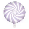 Ballong Ø35 cm – hvit ballong med lilla virvel / swirl
