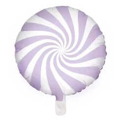 Ballong Ø35 cm – hvit ballong med lilla virvel / swirl