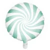Ballong Ø35 cm – hvit ballong med mintgrønn virvel / swirl