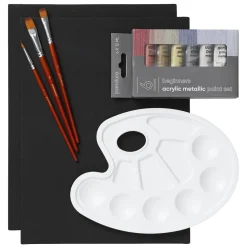 Beginners Acrylic Metallic Paint Kit, alt til nybegynneren som ønsker å begynne med akrylmaling