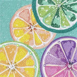 Bling Dots, diamond painting for barn 8+ år sommerfrukt 20x20 cm