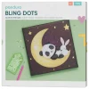 Bling Dots, diamond painting for barn over 6 år, panda på selvlysende måne, lerret 20×20 cm