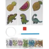 Bling Dot Stickers – 6 gnistrende klistremerker med dinosaurer og frukt!