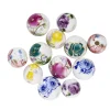 12 blomstrete akrylperler i 2 ulike størrelser, Ø8 mm / Ø10 mm, 6 av hver