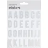 Bokstaver klistremerker A–Z iriserende gulltoner, 52 alfabetstickers, 25 mm høye