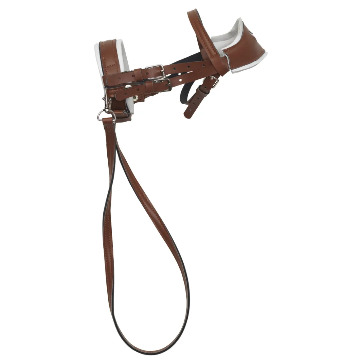 Brunt ergonomisk bissel med tøyler til kjepphest og hobby horse