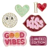 Charm Stickers Good Vibes, 6 stk. klistremerker med motiver av metall