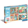 Clementoni puslespill 4-i-1 – Bluey, 12 / 16 / 20 / 24 biter, 4 puslespill som blir 19×14 cm hver
