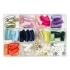 Curved bamboo beads colourful 60 tubeperler 35x10 mm og 100 mellomledd Ø10 mm