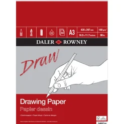 Daler-Rowney Drawing Paper tegneblokk A3 (297×420 mm), 50 ark, 160 g/m²