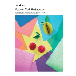 Designblokk Rainbow A4, 24 ark, hvorav 4 med metallictrykk, 180 g/m²