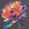 Diamond Painting fargerik rose, 30×30 cm lerret + perler, silikon og pinsett