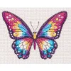 Diamond Painting fargerik sommerfugl, 16×12 cm lerret + perler, silikon & pinsett