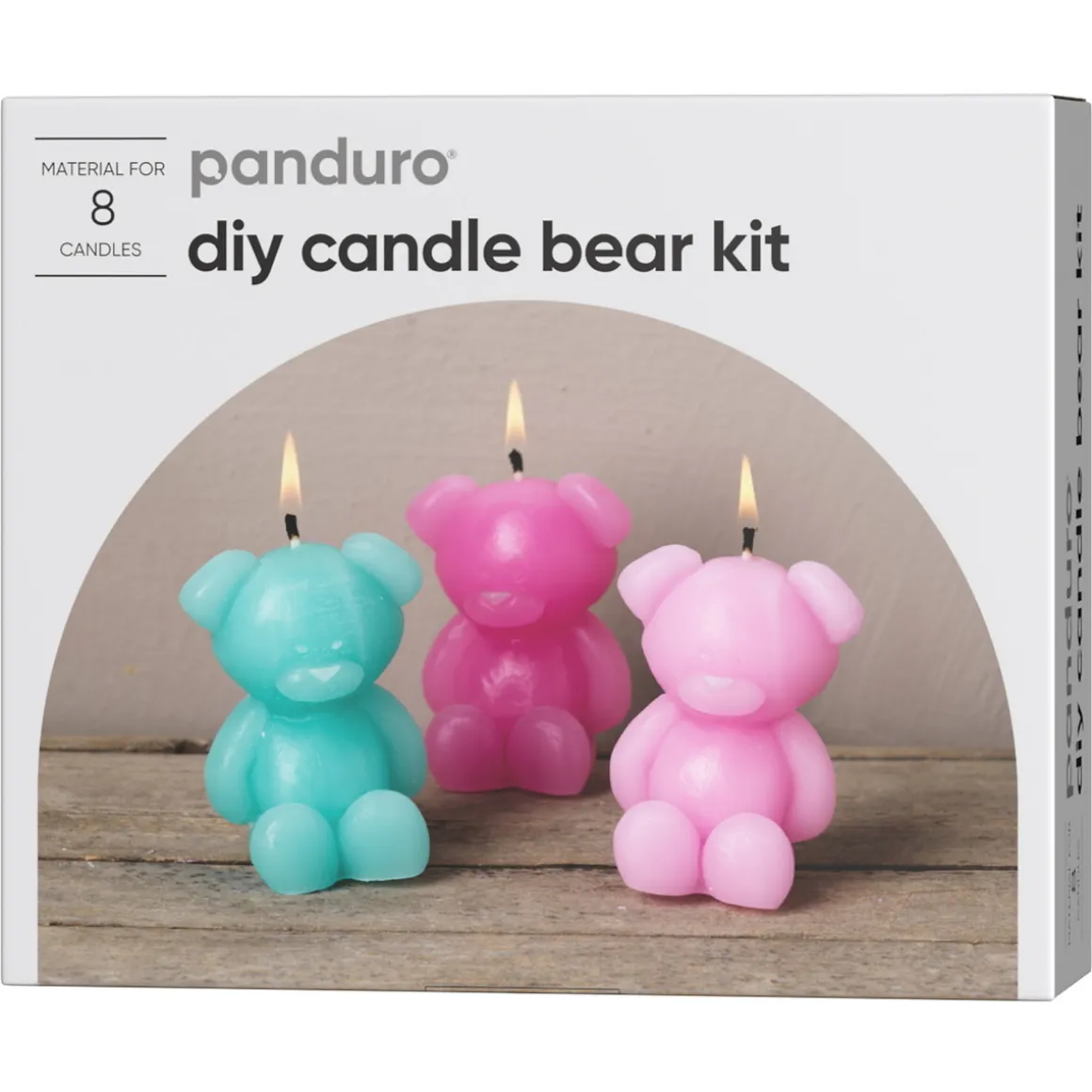 DIY-kit candle bear – støp 8 nydelige lys i form av bamser, høyde 8,5 cm