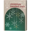 DIY-kit Christmas Beaded Stars – lag 6 perleglinsende julestjerner med diameter 10,5 cm