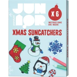 DIY-kit Xmas Suncatchers, solfangere med juletema, 6 motiver og 7 farger
