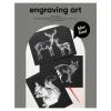Engraving art Silver Forest – scratch art med 3 stk. A4-ark, sølvfargede skogsmotiver