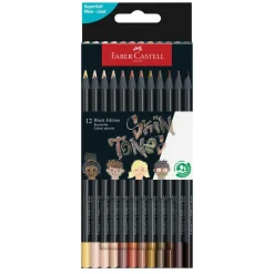 Faber-Castell Black Edition Skin Tone voksbaserte fargeblyanter 12-pakning