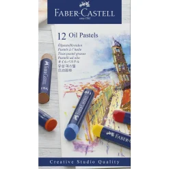 Faber-Castell Oil Pastels, sett med 12 oljepastellkritt