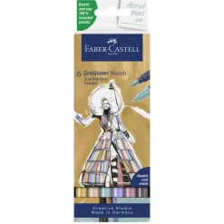 Faber-Castell Sketch Marker Fashion, 6 tusjpenner med dobbel spiss