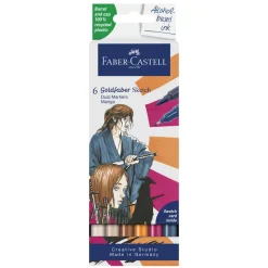 Faber-Castell Sketch Marker Manga, 6 tusjpenner med dobbel spiss