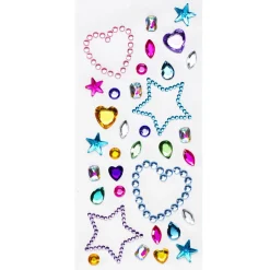 Face Jewels Happy Diamonds – 34 store og små ansiktssmykker, hjerter og stjerner