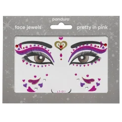 Face Jewels Pretty In Pink – klistremerker og ansiktssmykke for utkledning og karneval
