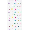 Face Jewels Rainbow Dots – 55 runde og fine ansiktssmykker i ulike farger