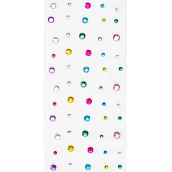 Face Jewels Rainbow Dots – 55 runde og fine ansiktssmykker i ulike farger