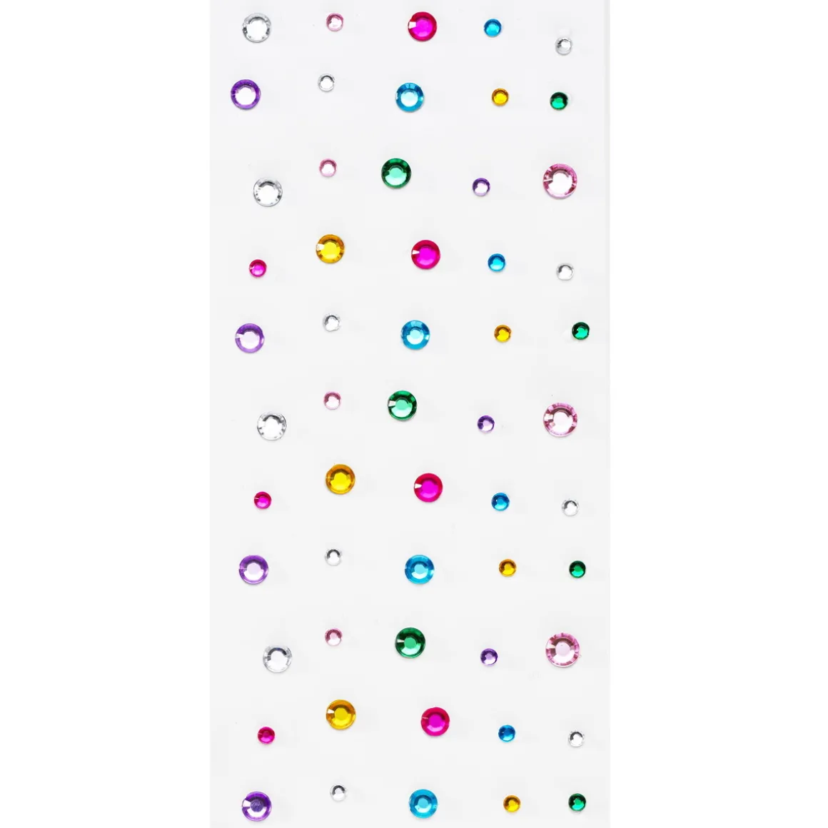 Face Jewels Rainbow Dots – 55 runde og fine ansiktssmykker i ulike farger