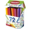 Fibracolor tusjpenner 72-pakning, 2×24 vanlige tusjpenner + 24 med tykk spiss. Til sammen 24 forskjellige farger.
