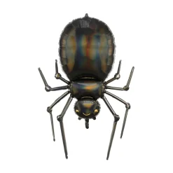 Folieballong metallicglinsende edderkopp, uhyggelig ballong til halloween! 61×101 cm