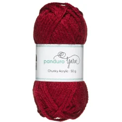 Garn Chunky Acrylic 50 g mørkerød