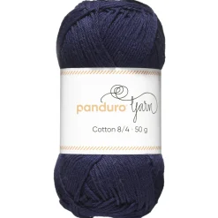 Garn Cotton 8/4 50g Mørkblått