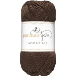Garn Cotton 8/4 50g Mørkbrunt