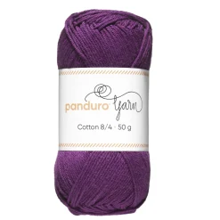 Garn Cotton 8/4 50g Mørklilla