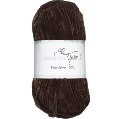 Garn Fine Velvet 50 g brun – fløyelsmykt og himmelsk mykt garn