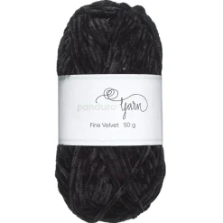 Garn Fine Velvet 50 g svart – fløyelsmykt og himmelsk mykt garn