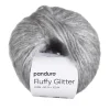 Garn Fluffy Glitter 50 g grå