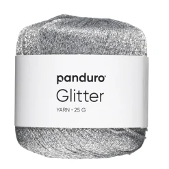 Garn glitter 25 g sølv