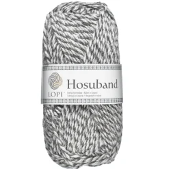 Garn Istex Hosuband 100 g hvit/grå – Grey-white 0224