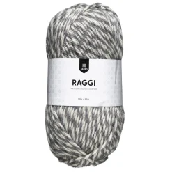 Garn Järbo Raggi 100 g grå/hvit – Graystone mouliné 1515