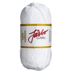Garn Järbo Soft Cotton 50 g hvit – 8800 Optic white