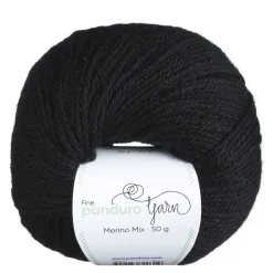 Garn Merino mix 50g Sort