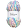 Garn Soft Velvet 100 g rainbow – garn med en mengde livfulle farger