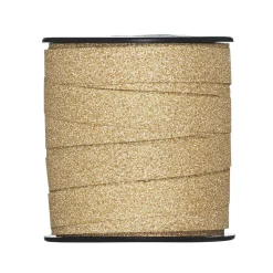 Gavebånd 25 meter på rull, 1 cm bredt – glitter bronse