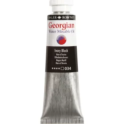 Georgian Water Mixable Oil Colour, vannløselig oljemaling 37 ml Ivory Black 034.