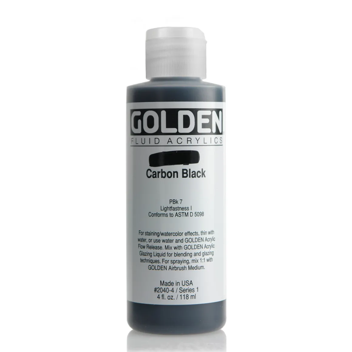 Golden Fluid Acrylics 118 ml - 2040 Carbon Black